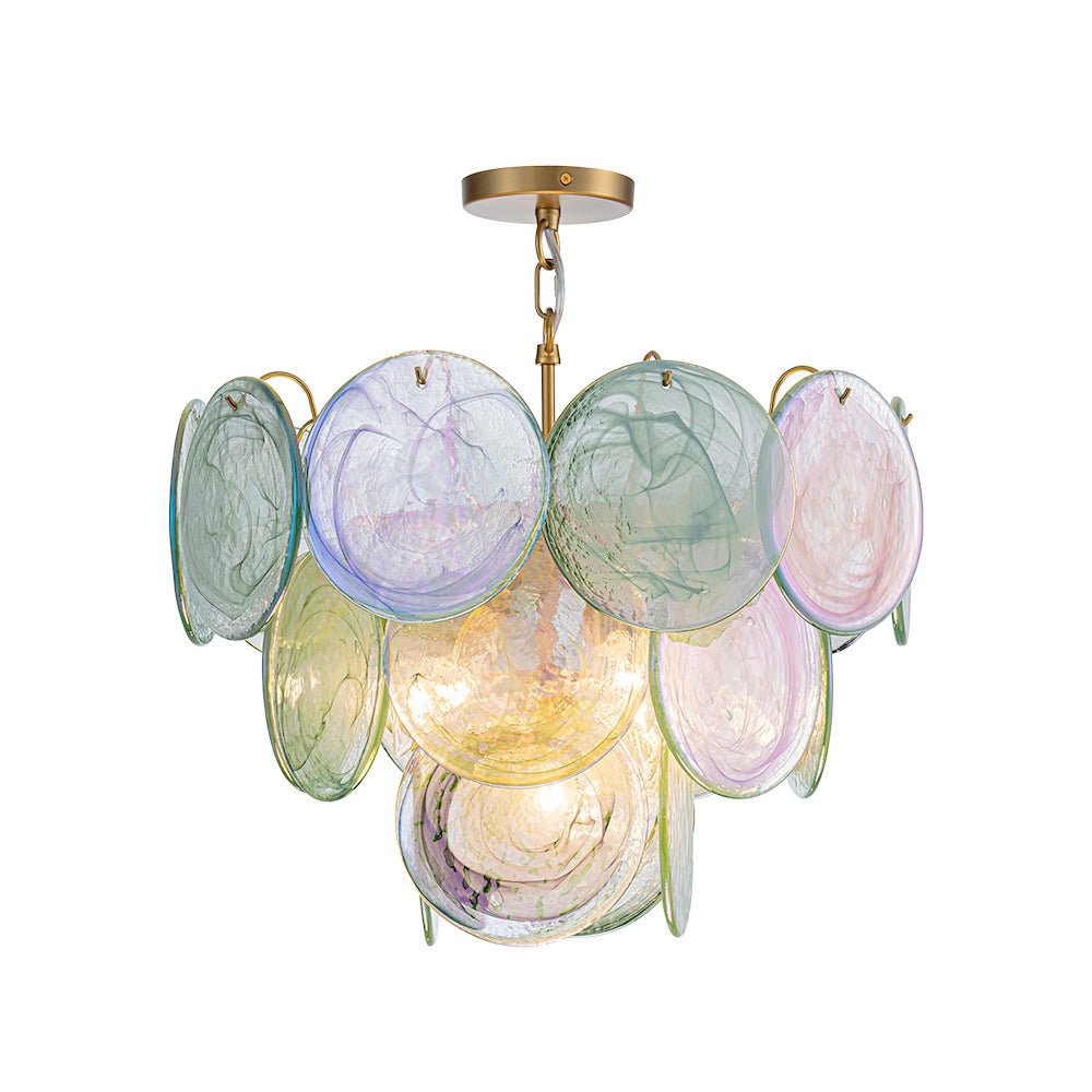 Lámpara de Araña Vintage de 5 Luces con Cristales de Nubes Enroscadas