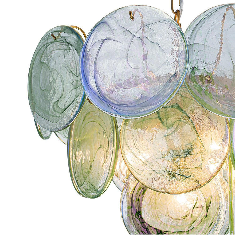 Lámpara de Araña Vintage de 5 Luces con Cristales de Nubes Enroscadas