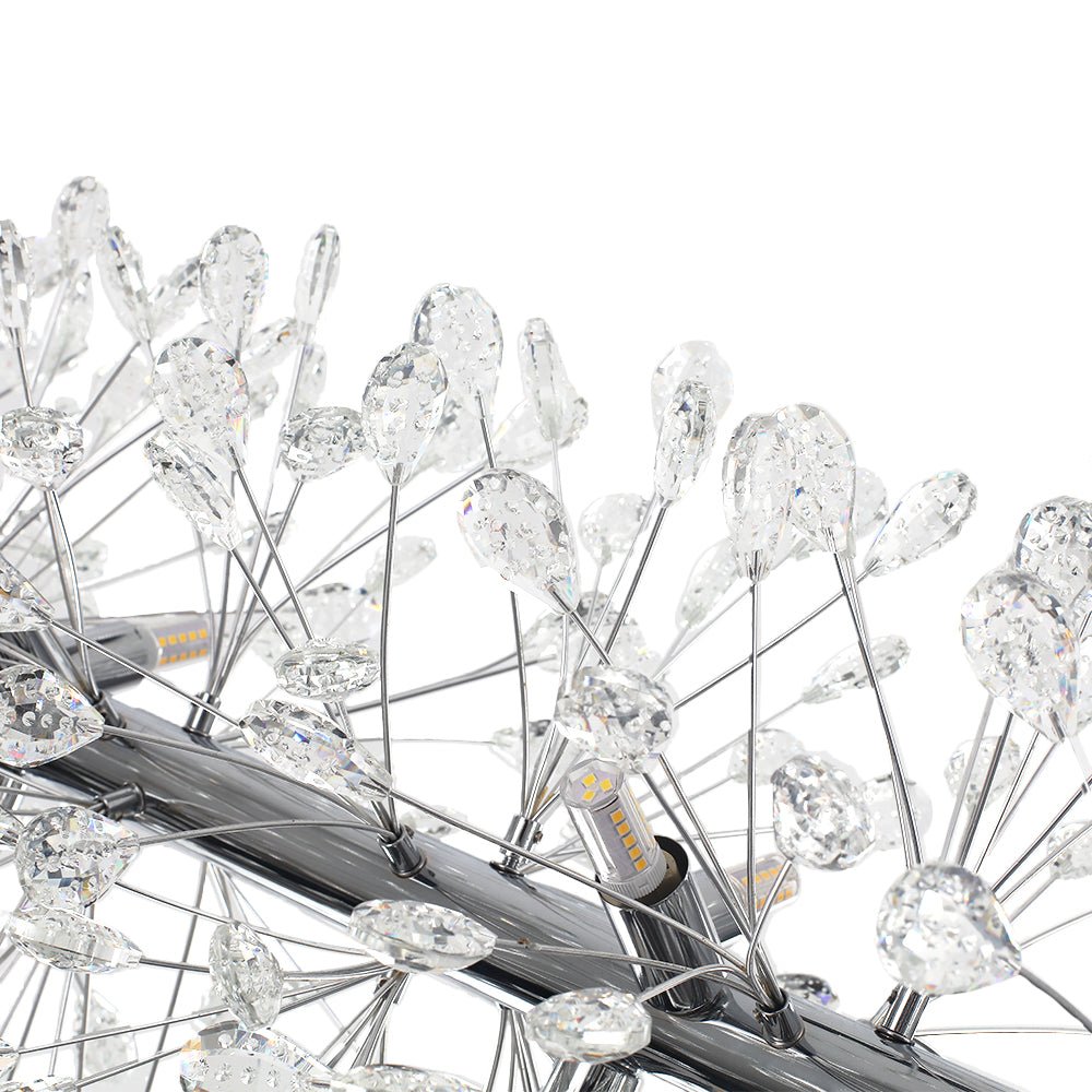 Candelabro Lineal de Cristal Diente de León Floral de 12 Luces Blossom