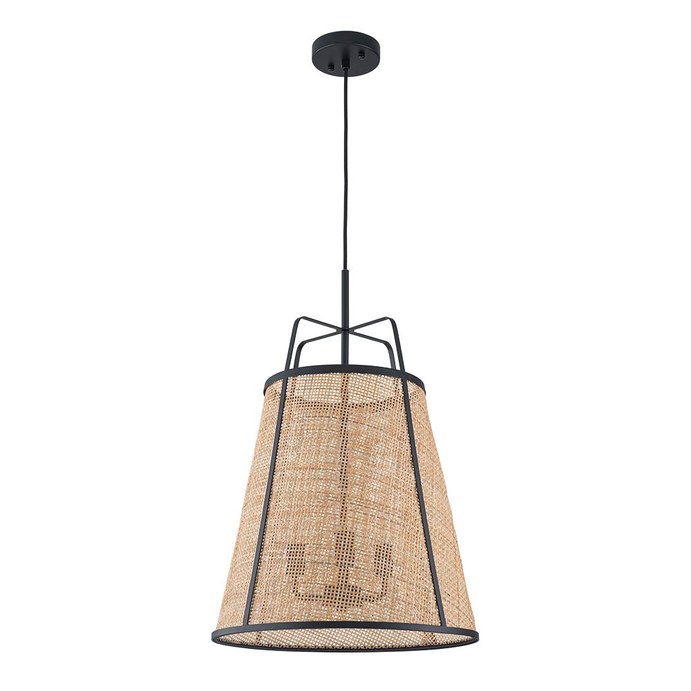 Lámpara Colgante Cónica Hueca de Ratan Tejido a Mano de 3 Luces Boho