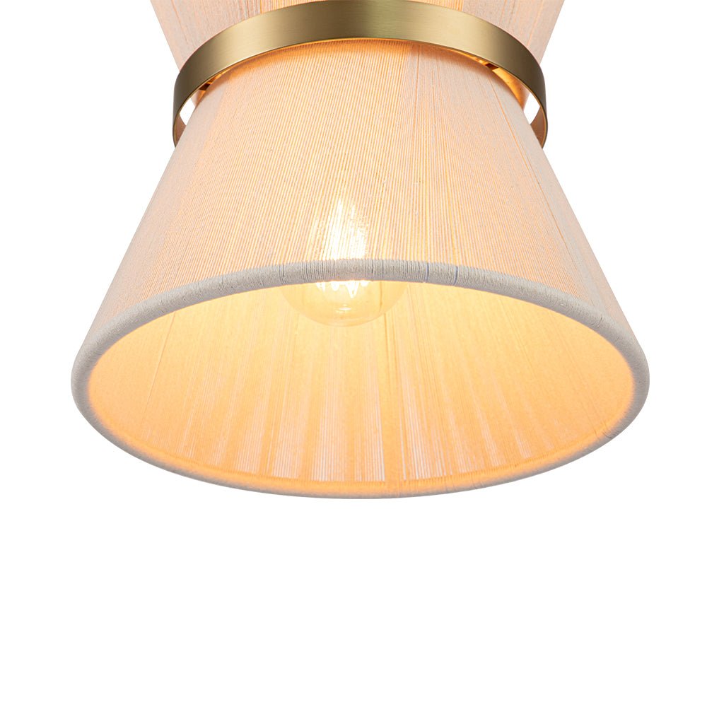 Luz colgante de tambor de cuerda marfil bohemio