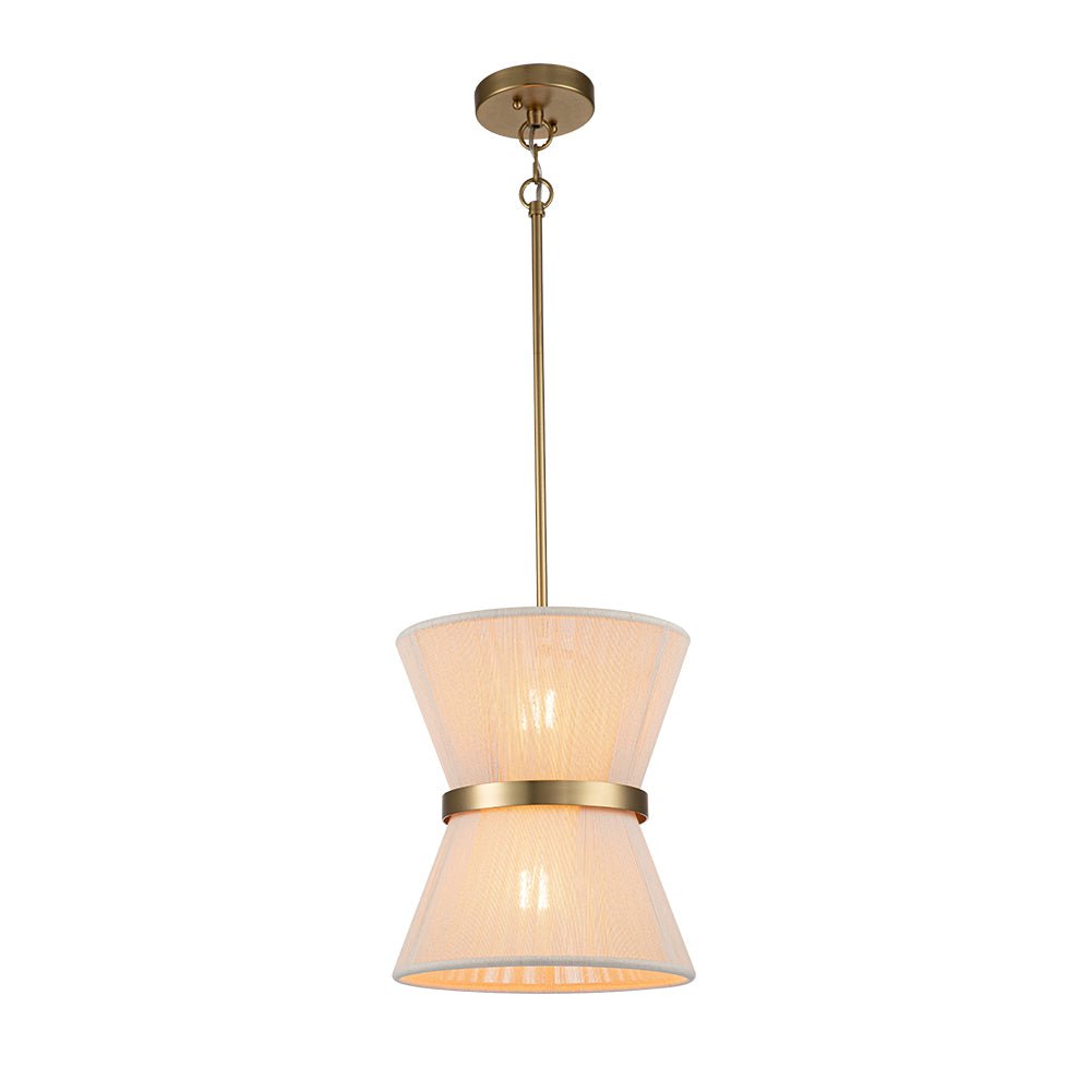 Luz colgante de tambor de cuerda marfil bohemio