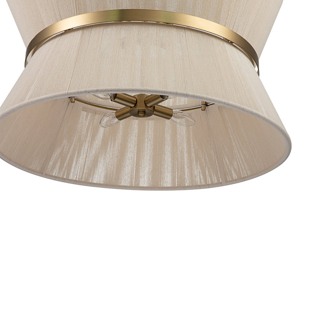Luz colgante de tambor de cuerda marfil bohemio
