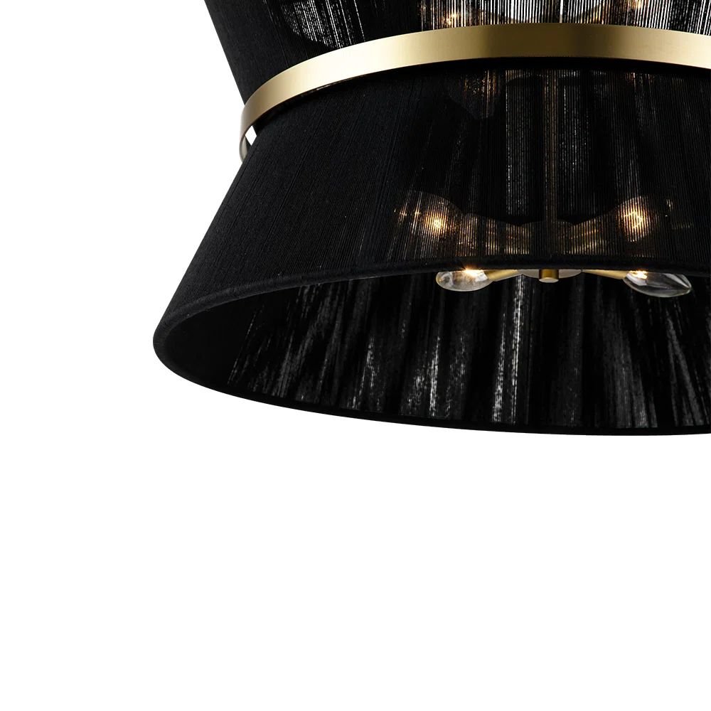 Luz colgante de tambor de cuerda marfil bohemio