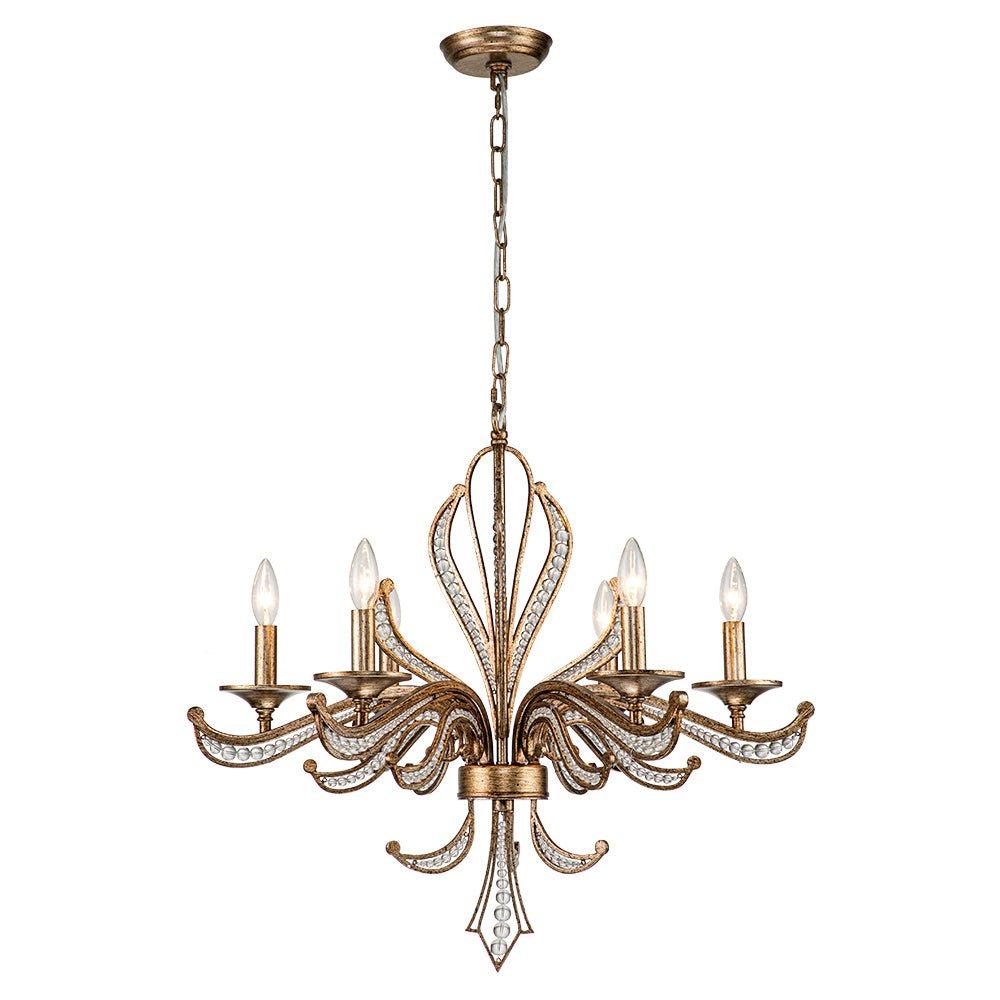 Candelabro de Cristal Retro Francés Clásico de 6 Luces