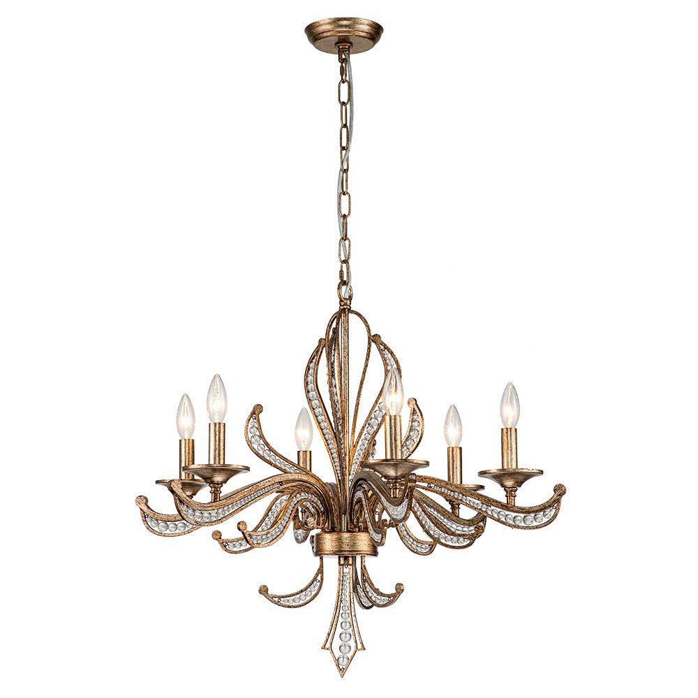 Candelabro de Cristal Retro Francés Clásico de 6 Luces