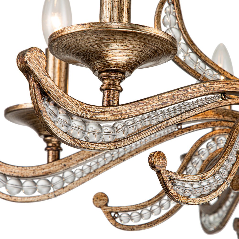Candelabro de Cristal Retro Francés Clásico de 6 Luces
