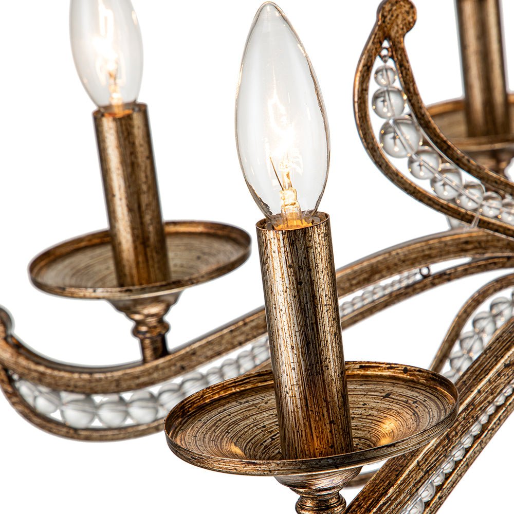 Candelabro de Cristal Retro Francés Clásico de 6 Luces