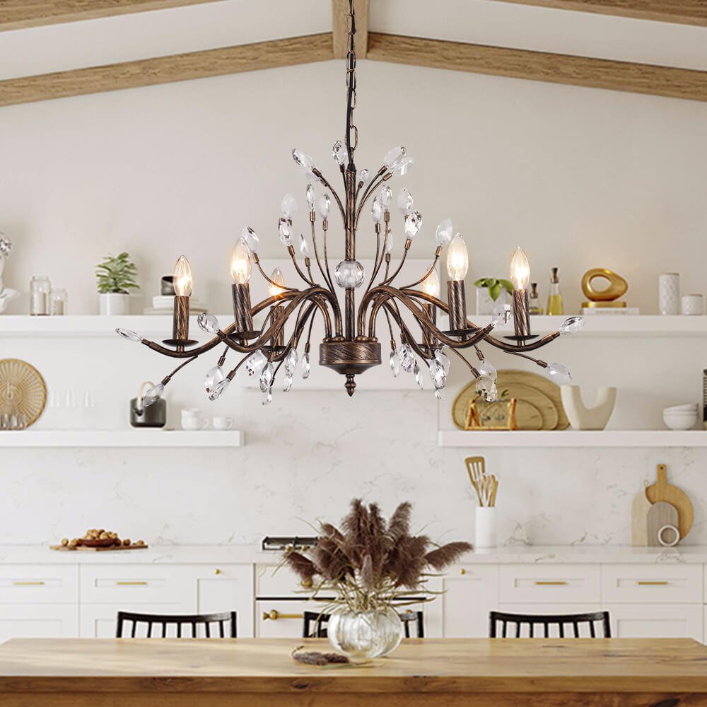 Candelabro de Estilo Francés Clásico con Acentos de Cristal