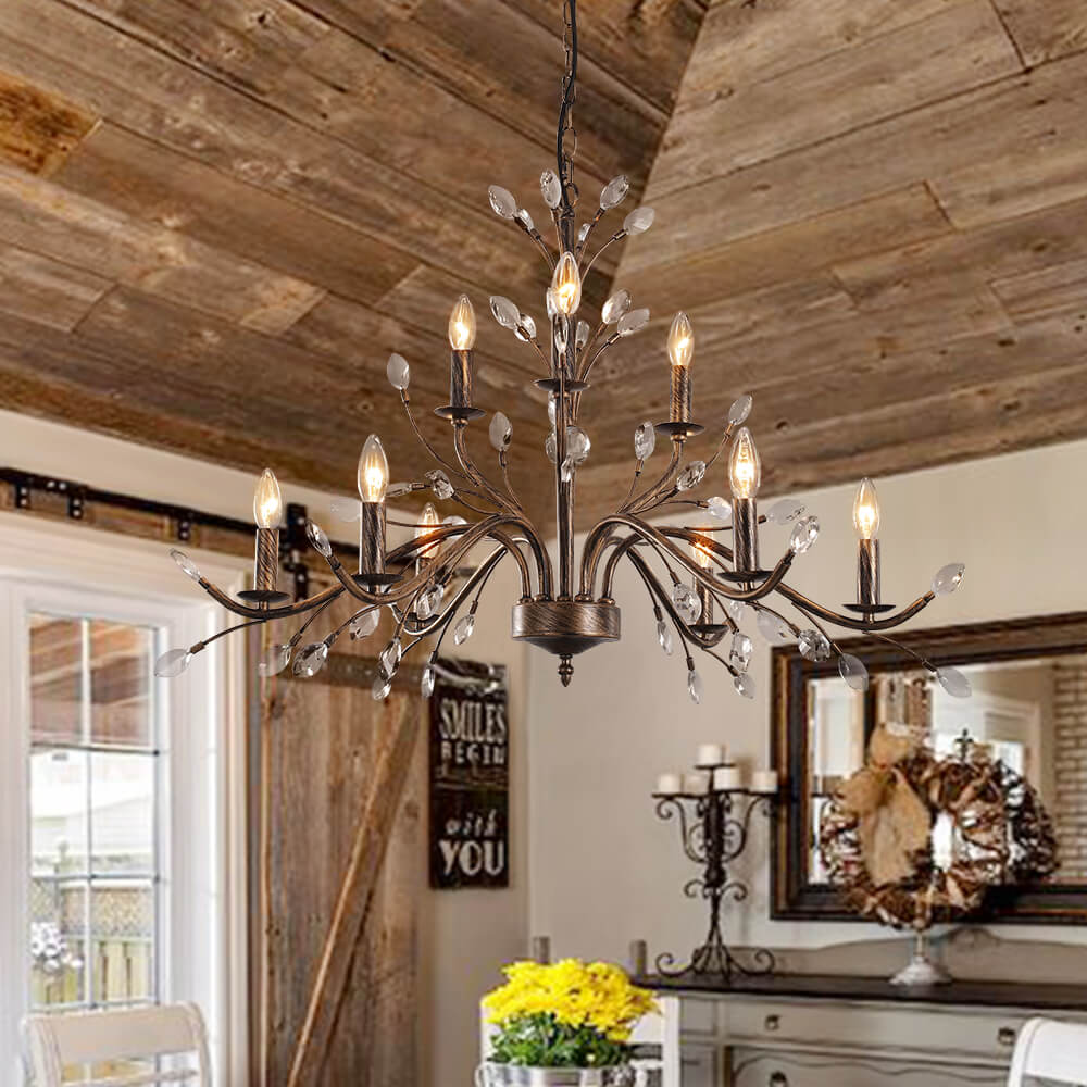 Candelabro de Estilo Francés Clásico con Acentos de Cristal