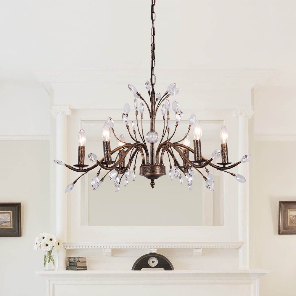 Candelabro de Estilo Francés Clásico con Acentos de Cristal
