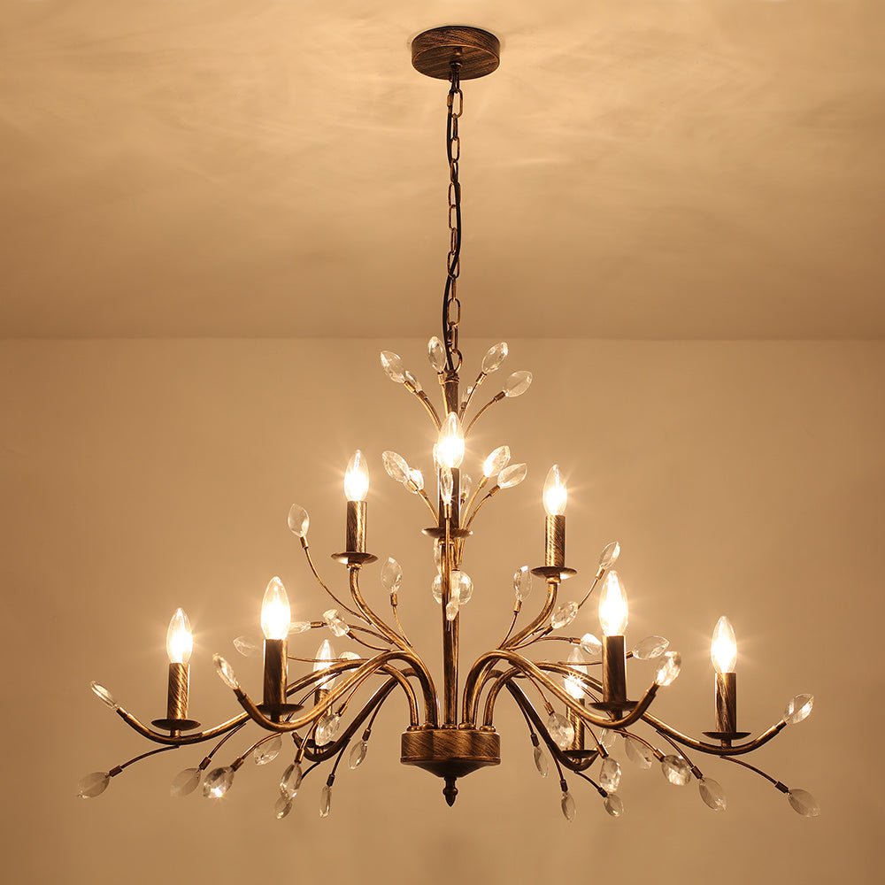 Candelabro de Estilo Francés Clásico con Acentos de Cristal