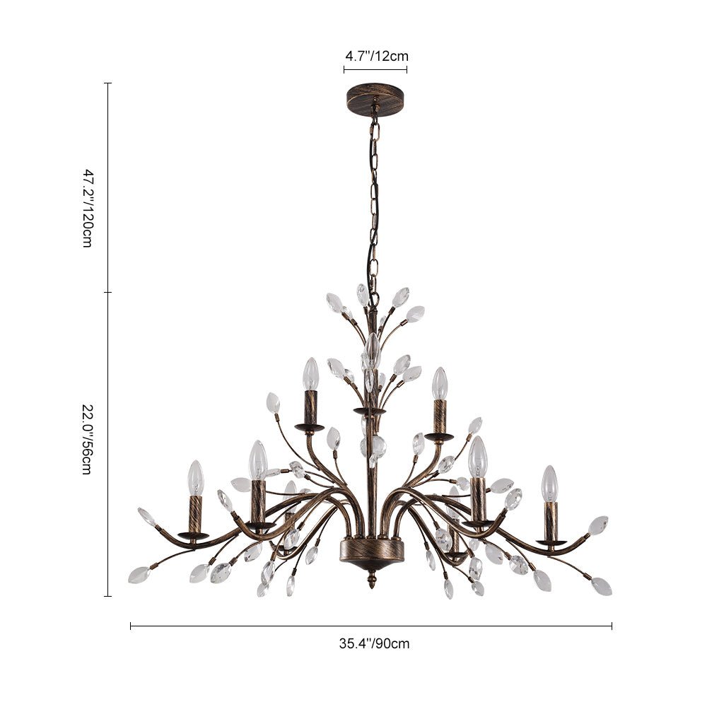 Candelabro de Estilo Francés Clásico con Acentos de Cristal