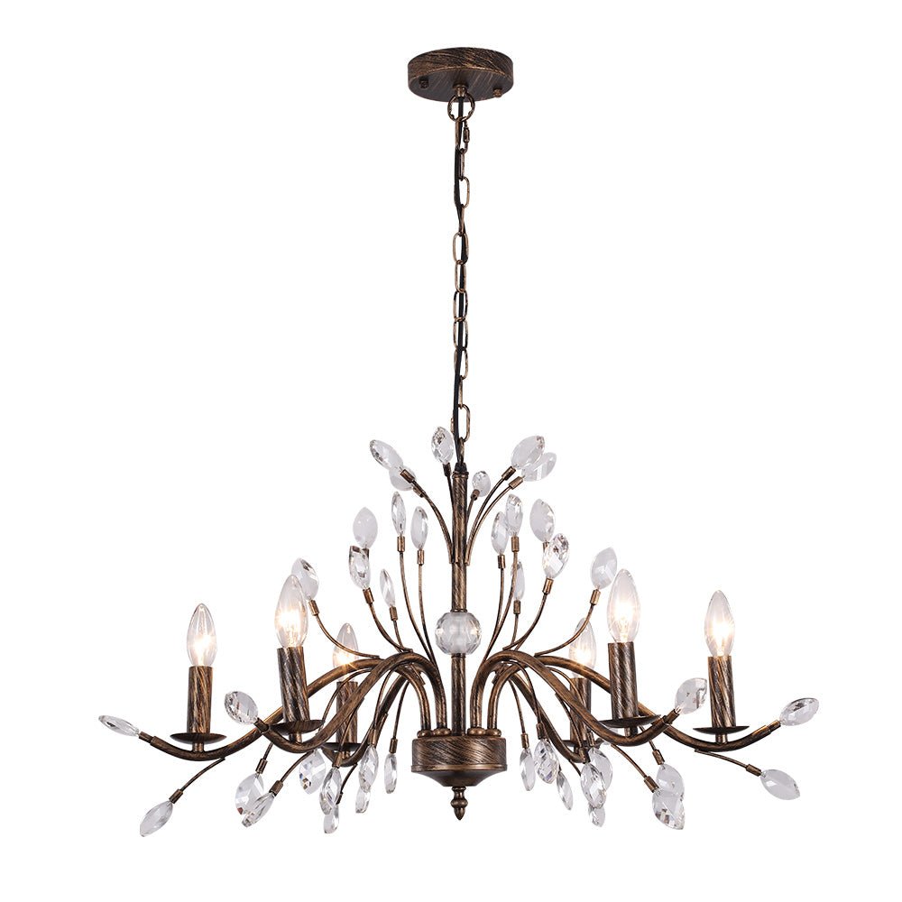 Candelabro de Estilo Francés Clásico con Acentos de Cristal