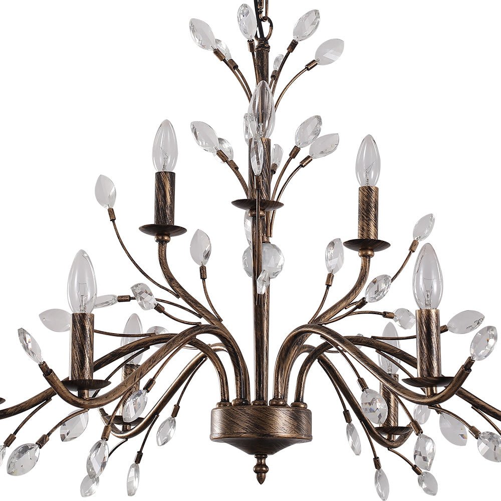 Candelabro de Estilo Francés Clásico con Acentos de Cristal