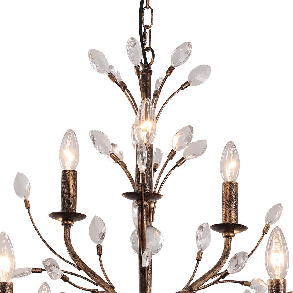 Candelabro de Estilo Francés Clásico con Acentos de Cristal
