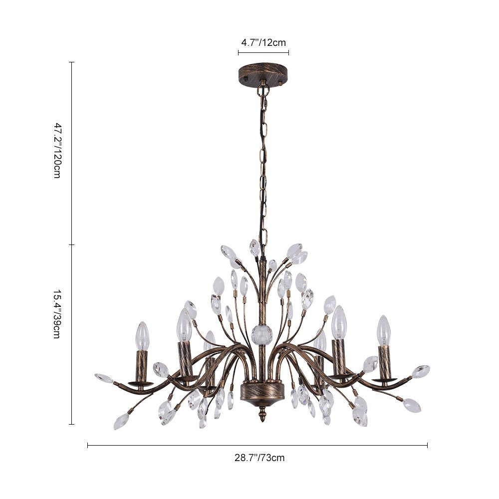 Candelabro de Estilo Francés Clásico con Acentos de Cristal
