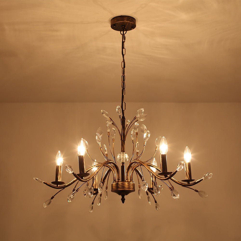 Candelabro de Estilo Francés Clásico con Acentos de Cristal