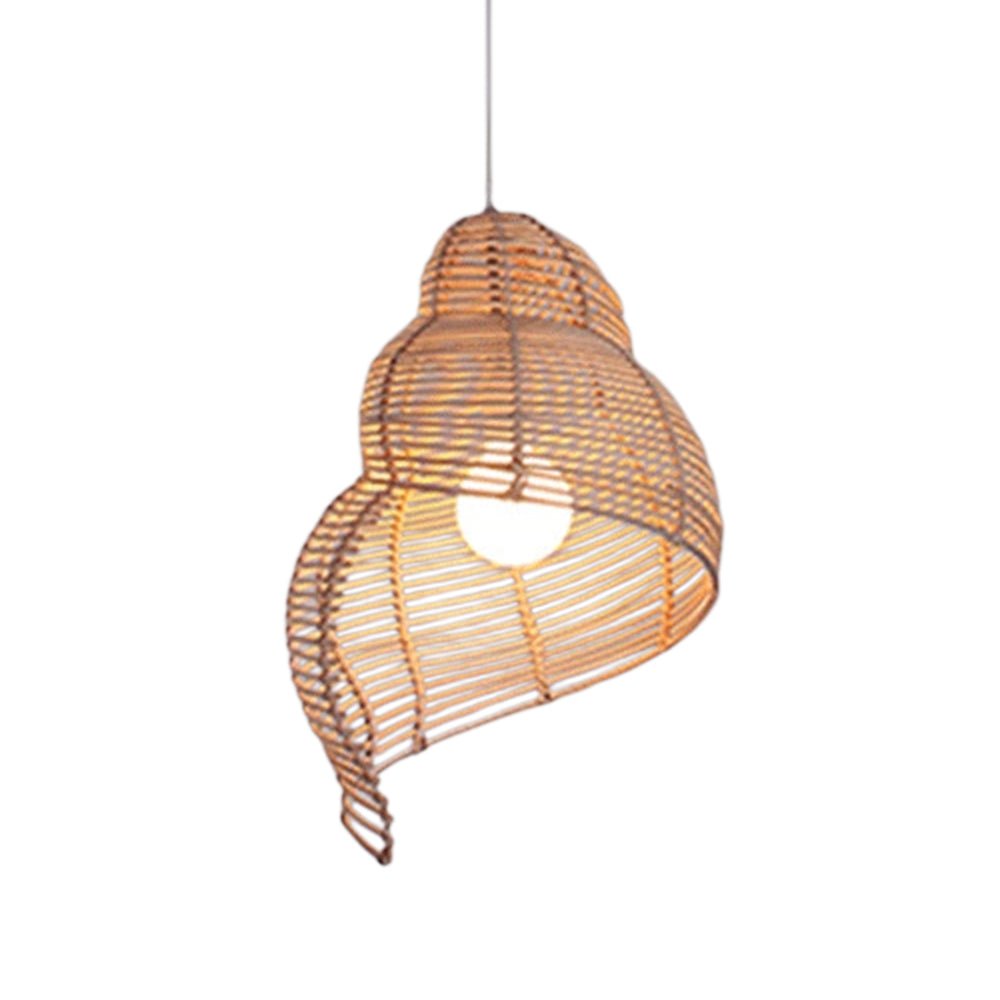 Luz Colgante de Rattan Tejido a Mano en Forma de Caracol con 1 Luz