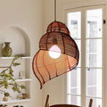 Luz Colgante de Rattan Tejido a Mano en Forma de Caracol con 1 Luz