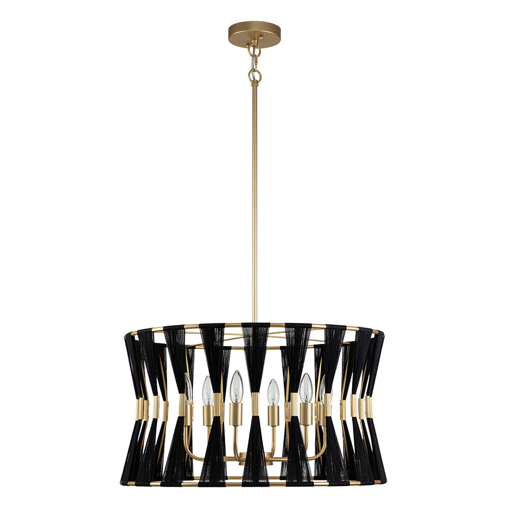 Candelabro Tejido en Forma de Reloj de Arena Boho Marfil con 6 Luces