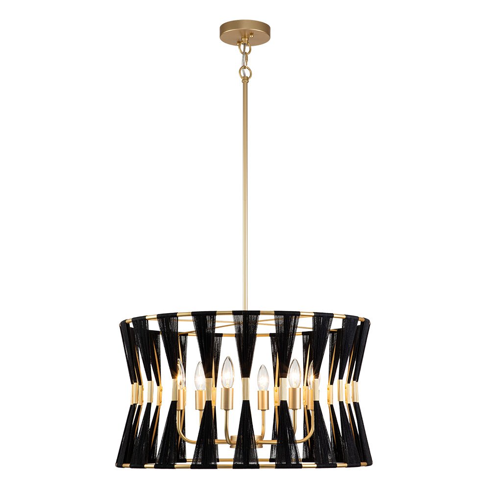 Candelabro Tejido en Forma de Reloj de Arena Boho Marfil con 6 Luces