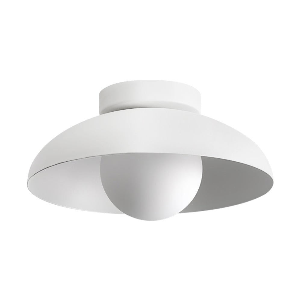 Luz de Techo Semi-Flush de Metal Contemporáneo de 1 Luz con Cúpula de Vidrio