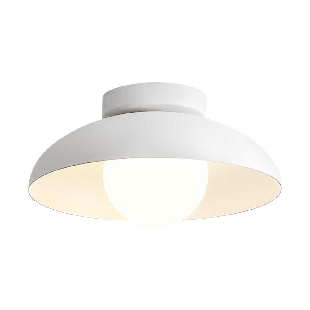 Luz de Techo Semi-Flush de Metal Contemporáneo de 1 Luz con Cúpula de Vidrio