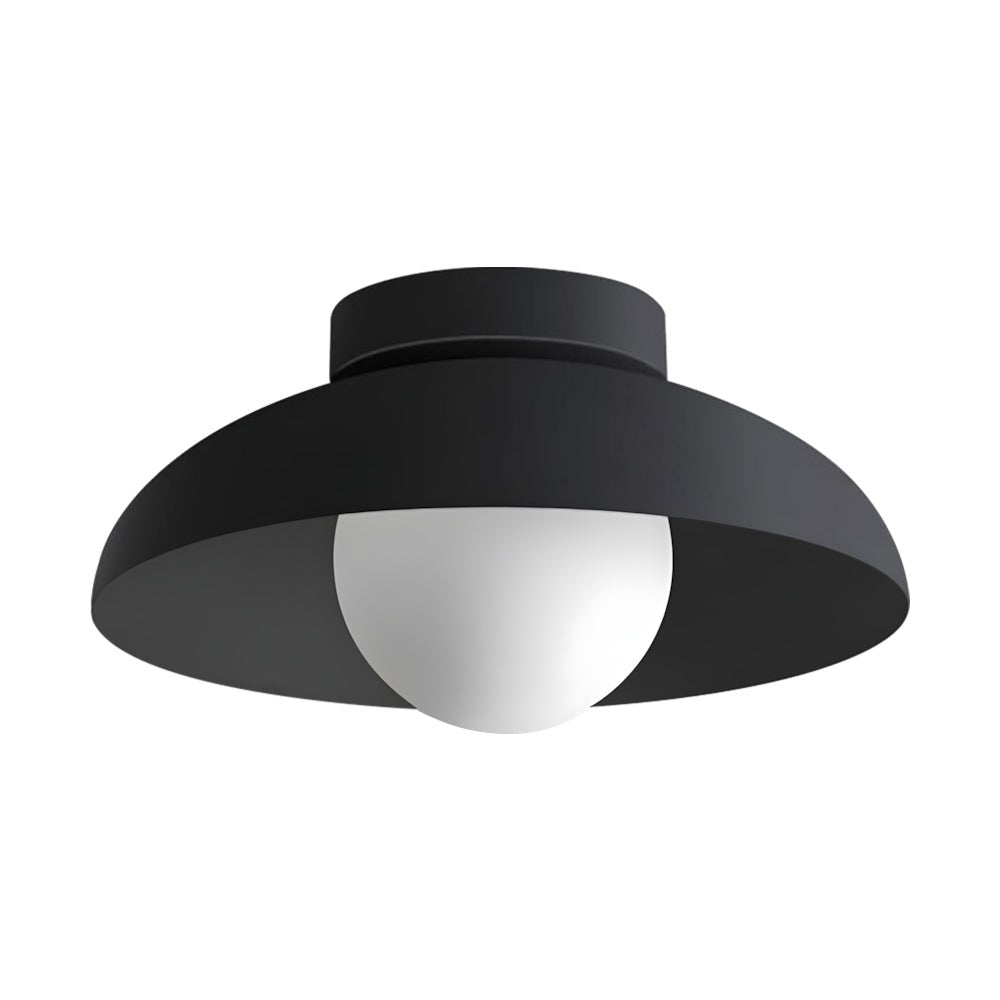Luz de Techo Semi-Flush de Metal Contemporáneo de 1 Luz con Cúpula de Vidrio