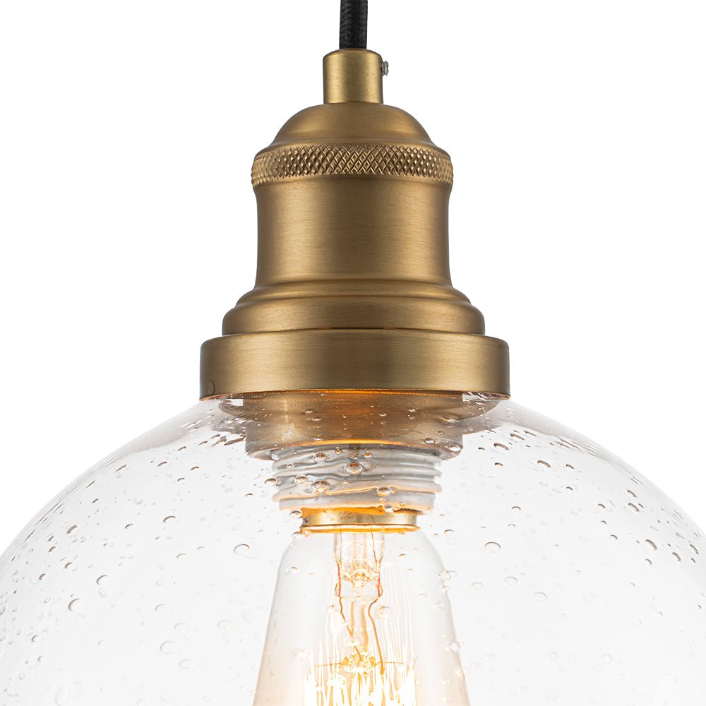 Lámpara Colgante Contemporánea de Vidrio Semilla de 1 Luz para Mesa de Comedor