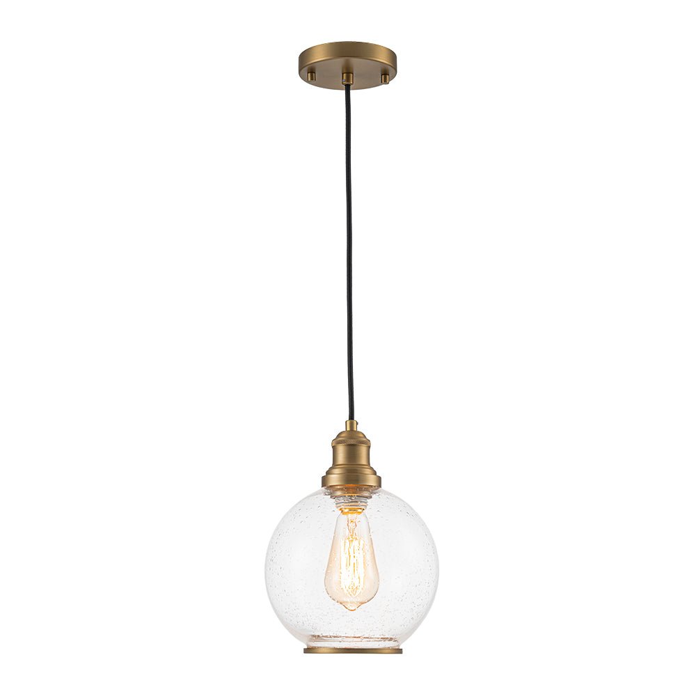 Lámpara Colgante Contemporánea de Vidrio Semilla de 1 Luz para Mesa de Comedor