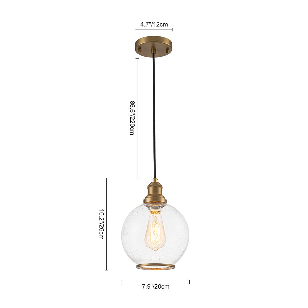 Lámpara Colgante Contemporánea de Vidrio Semilla de 1 Luz para Mesa de Comedor