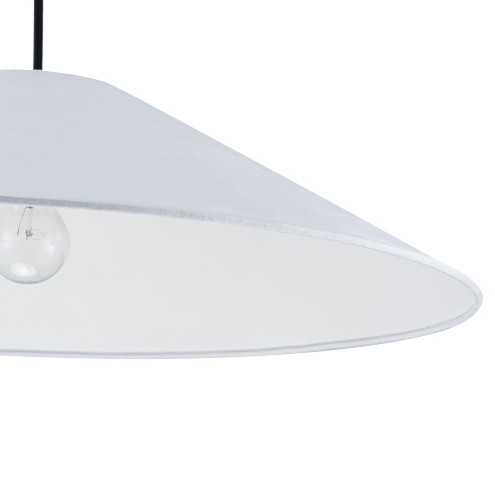 Lámpara colgante contemporánea de cono de papel blanco de 1 luz