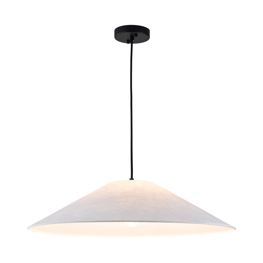 Lámpara colgante contemporánea de cono de papel blanco de 1 luz