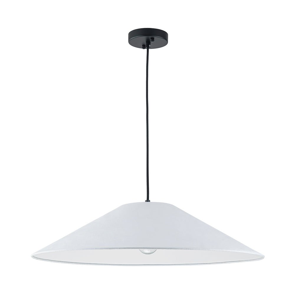 Lámpara colgante contemporánea de cono de papel blanco de 1 luz