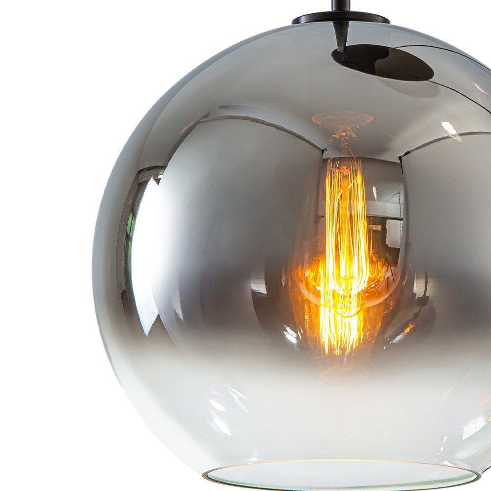 Lámpara Colgante Esférica de Vidrio Gradiente Escultórica de 3 Luces Contemporánea
