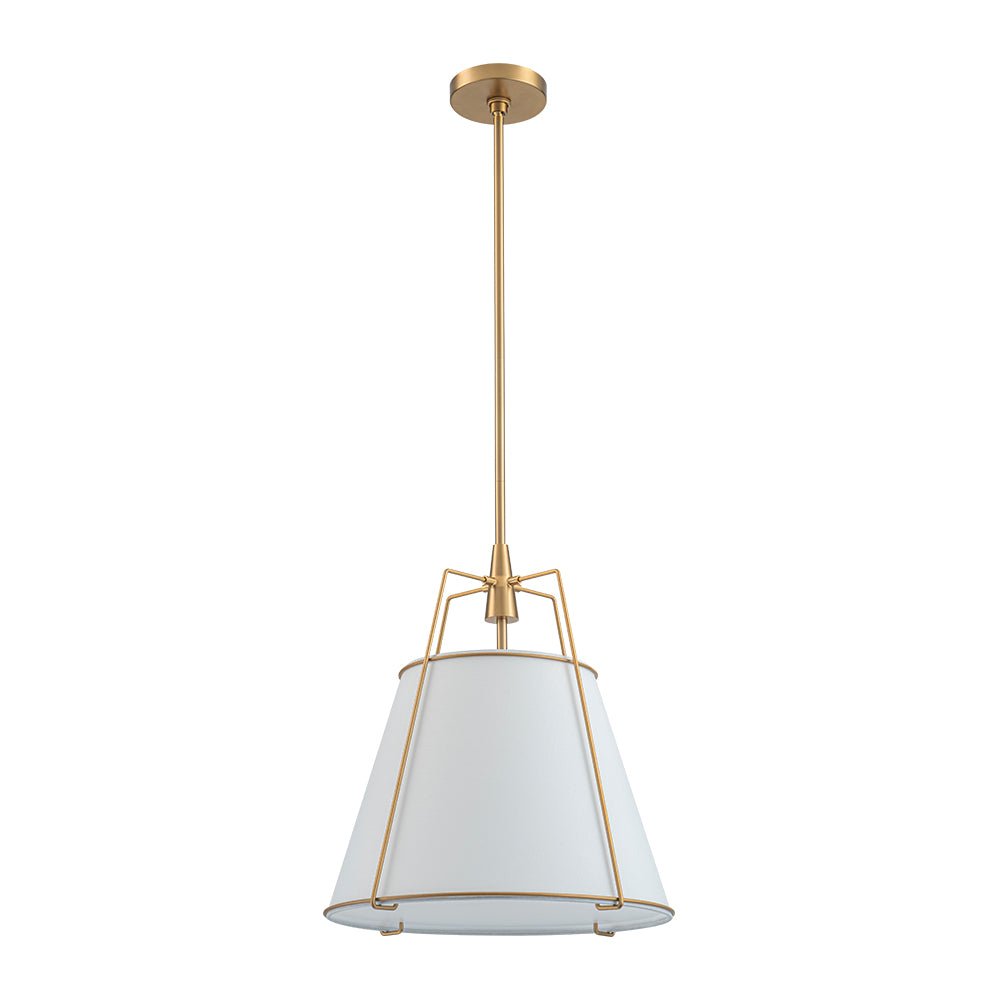 Luz colgante cónica de lino contemporánea de 4 luces