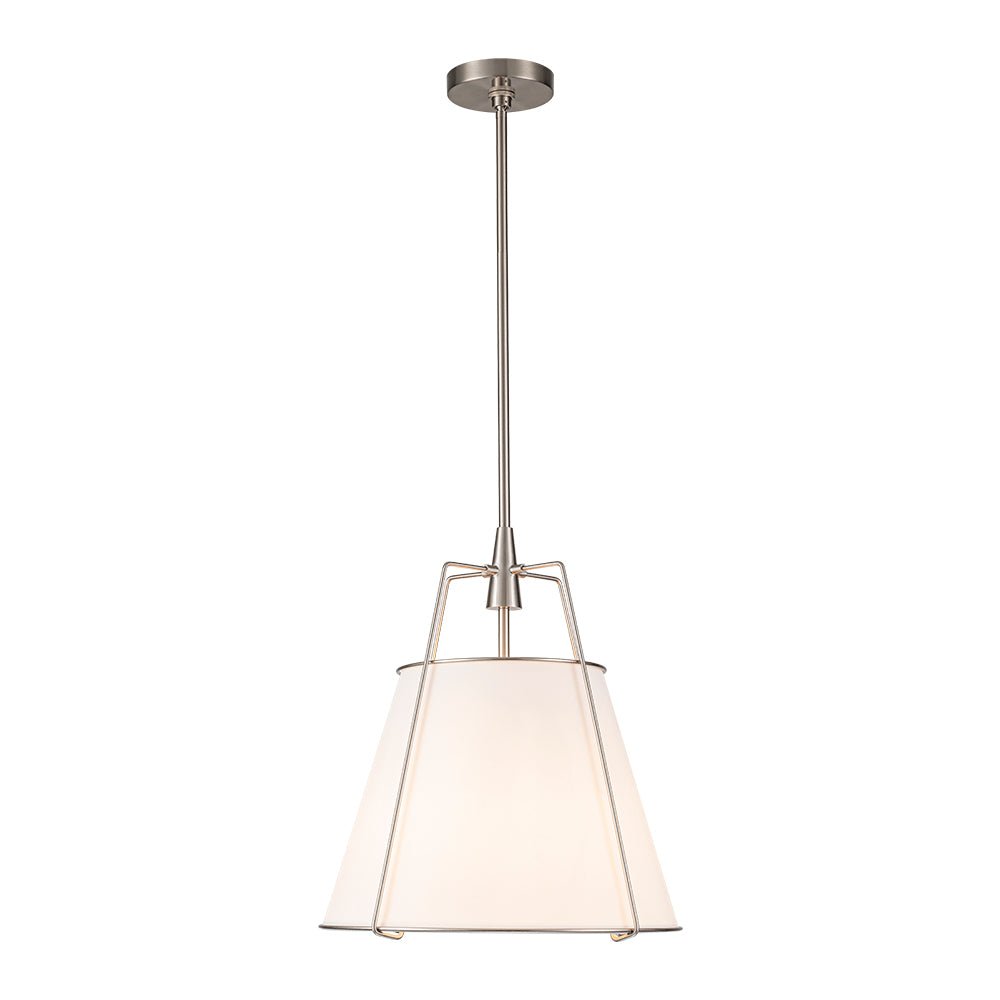 Luz colgante cónica de lino contemporánea de 4 luces
