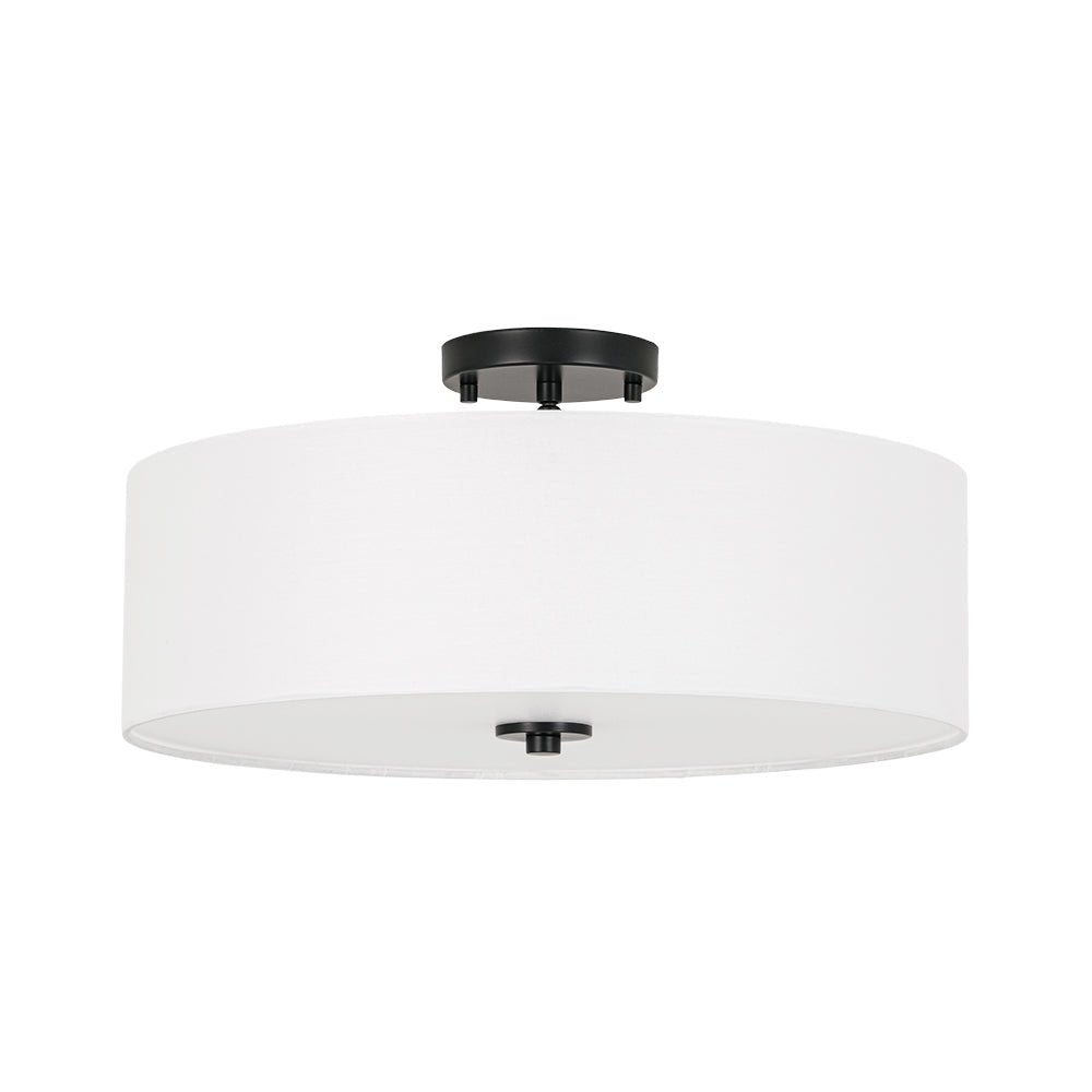 Luz de Techo Semi-Flush de Lino de Tela de 4 Luces en Niveles Contemporánea