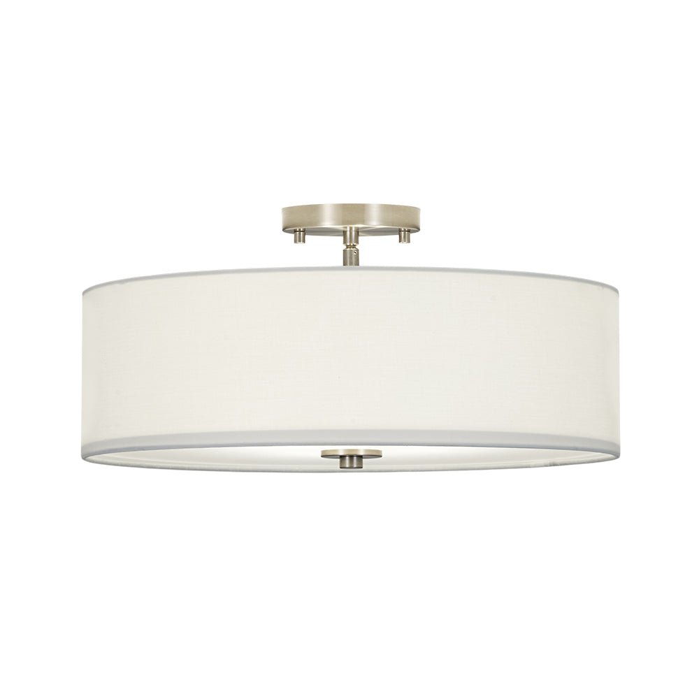Luz de Techo Semi-Flush de Lino de Tela de 4 Luces en Niveles Contemporánea