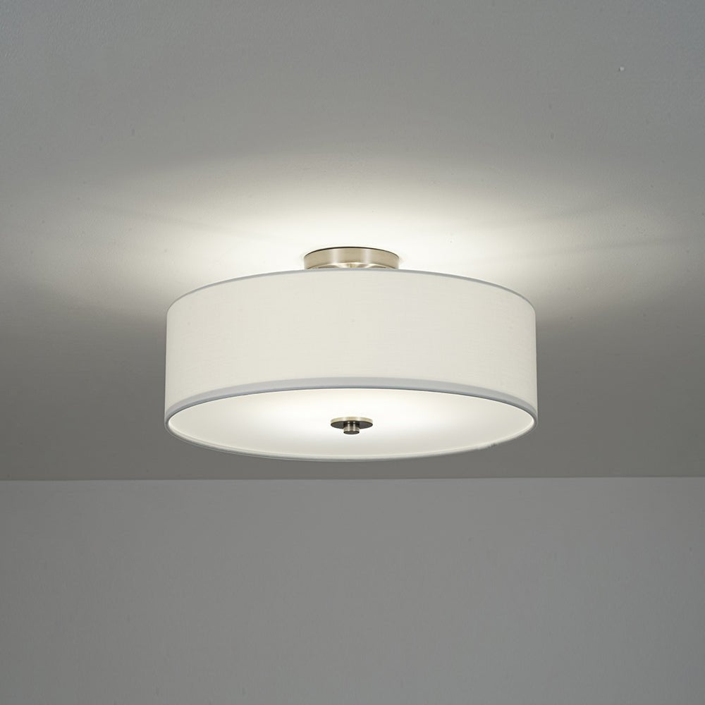 Luz de Techo Semi-Flush de Lino de Tela de 4 Luces en Niveles Contemporánea