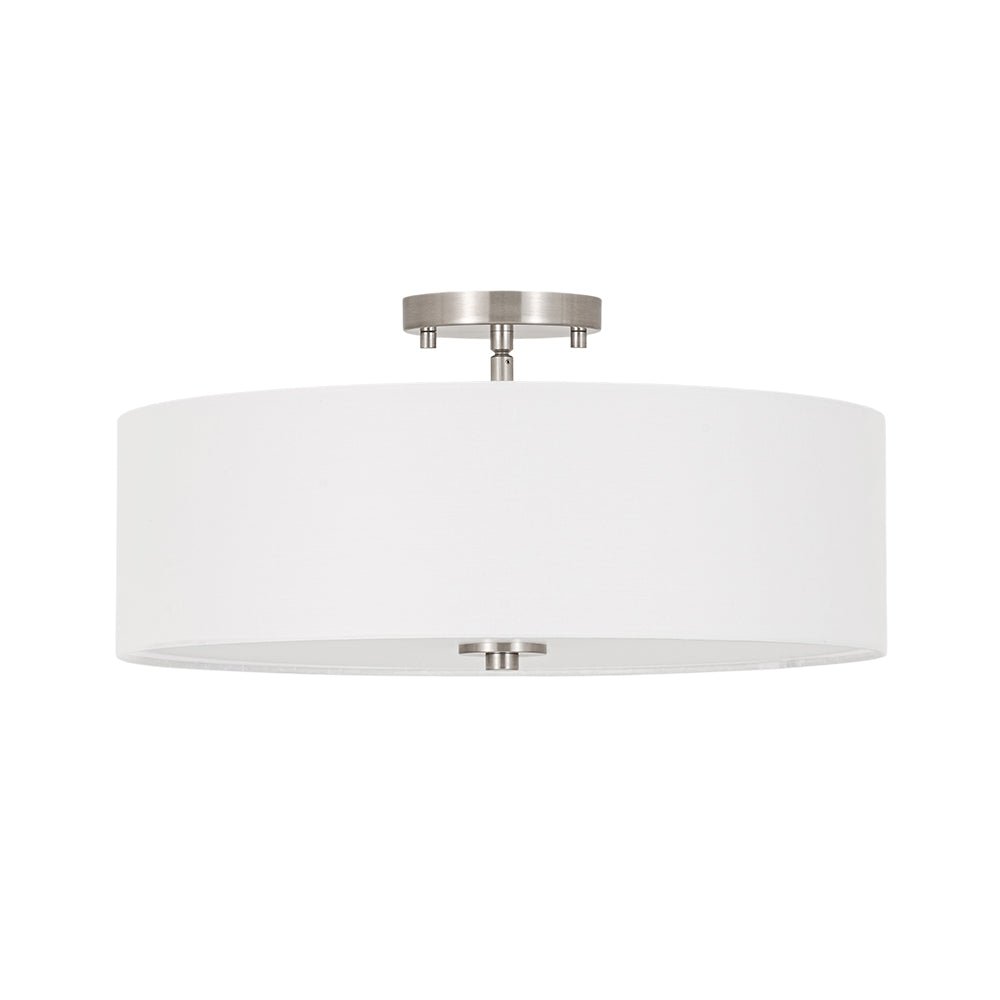 Luz de Techo Semi-Flush de Lino de Tela de 4 Luces en Niveles Contemporánea