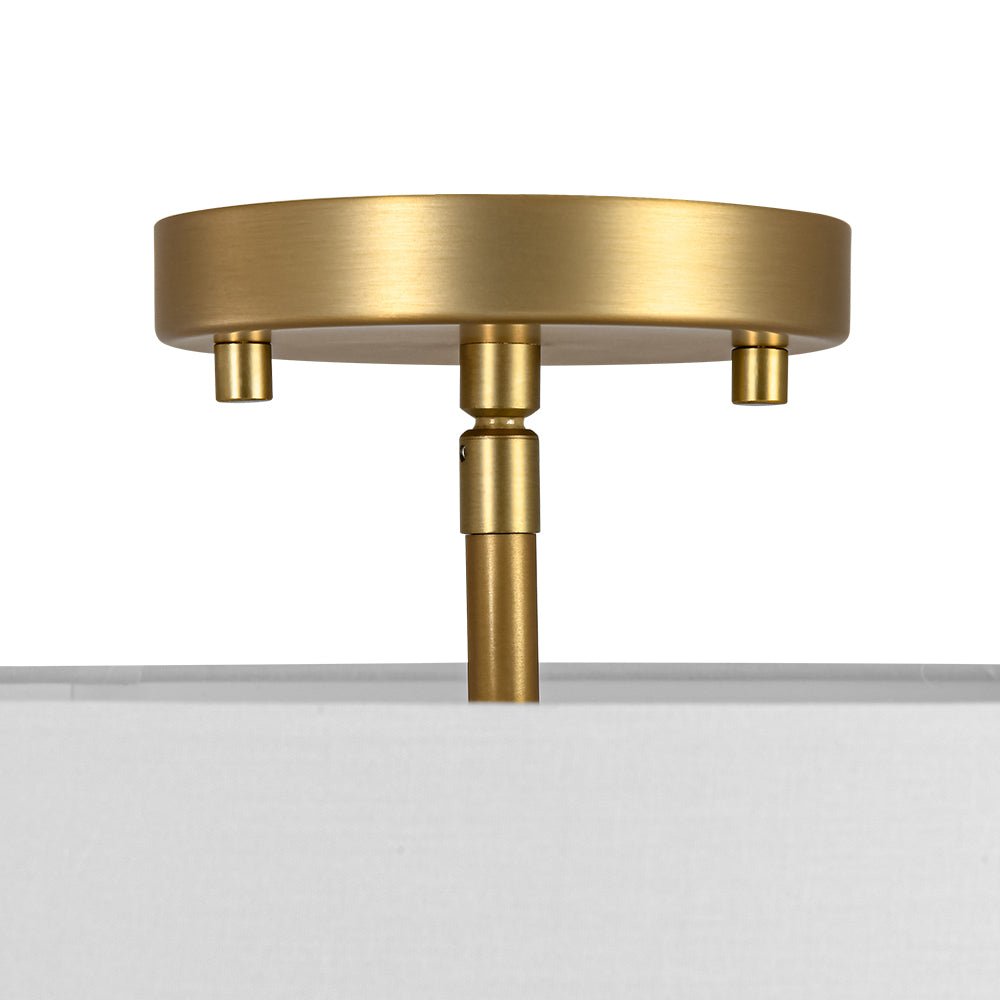 Luz de Techo Semi-Flush de Lino de Tela de 4 Luces en Niveles Contemporánea