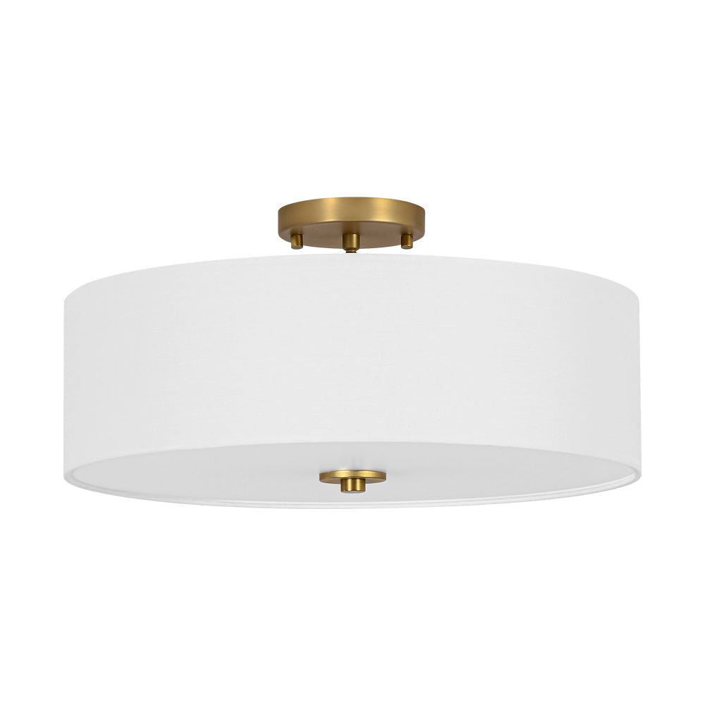 Luz de Techo Semi-Flush de Lino de Tela de 4 Luces en Niveles Contemporánea