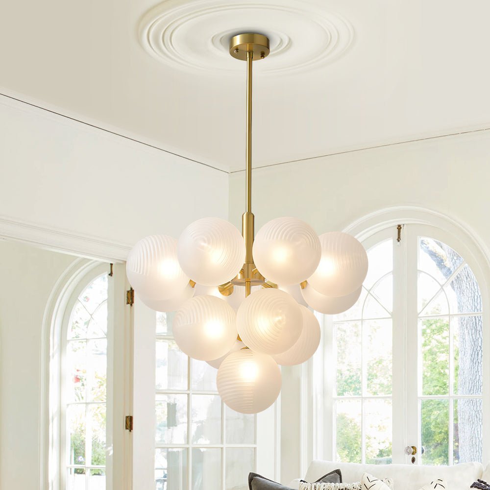 Candelabro de Burbuja de Vidrio Estriado Contemporáneo