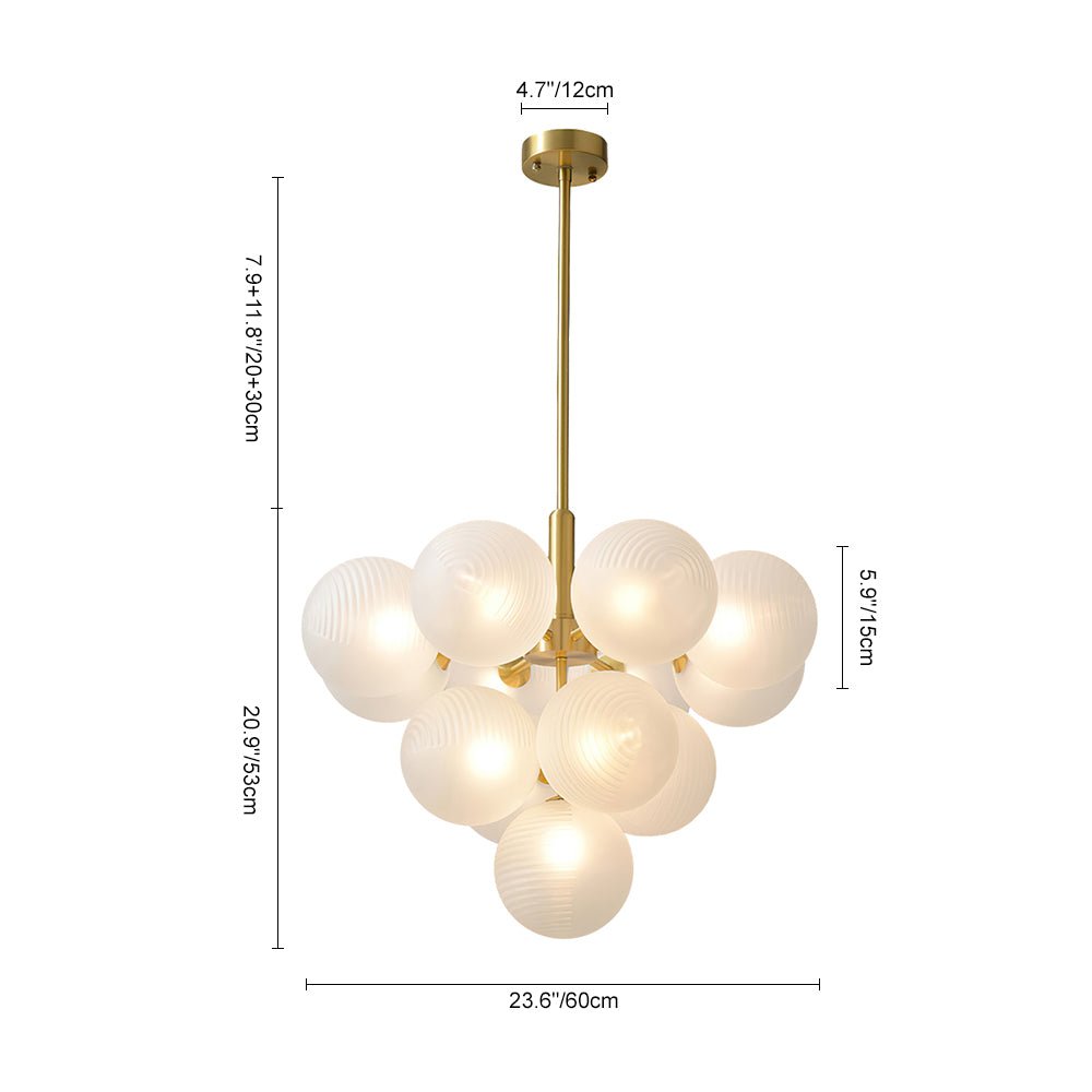 Candelabro de Burbuja de Vidrio Estriado Contemporáneo