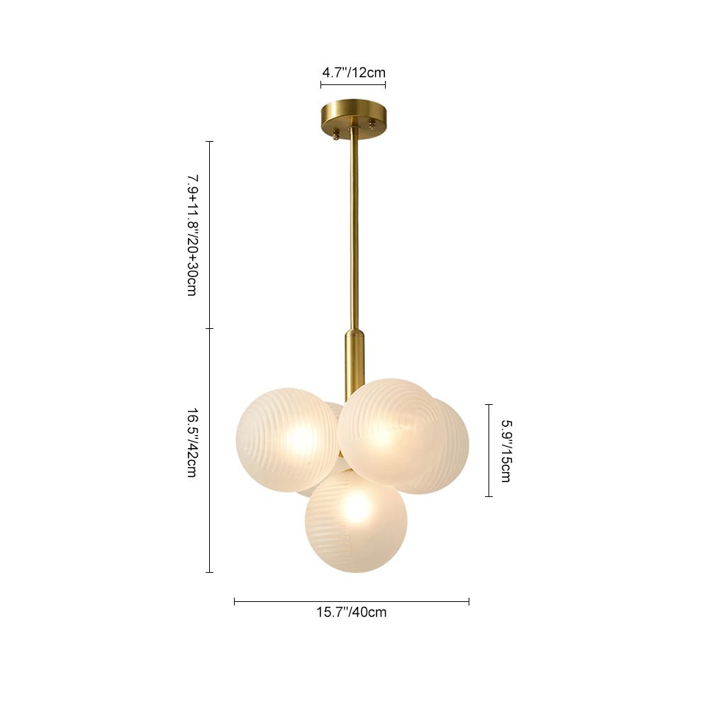 Candelabro de Burbuja de Vidrio Estriado Contemporáneo