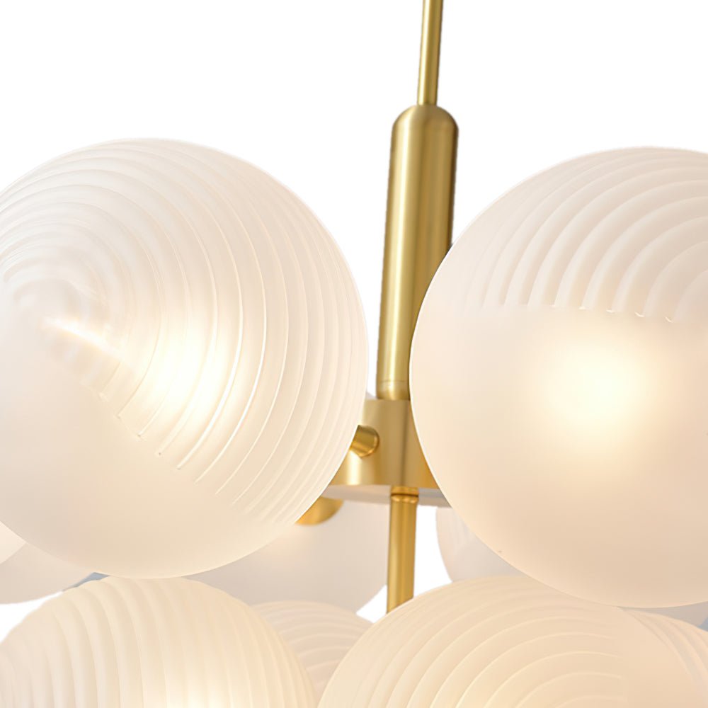 Candelabro de Burbuja de Vidrio Estriado Contemporáneo