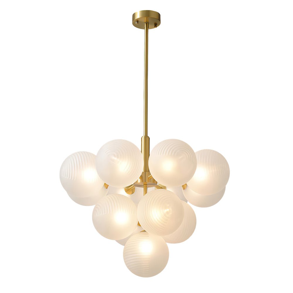 Candelabro de Burbuja de Vidrio Estriado Contemporáneo