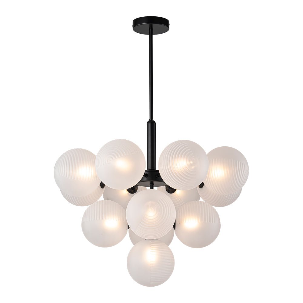 Candelabro de Burbuja de Vidrio Estriado Contemporáneo